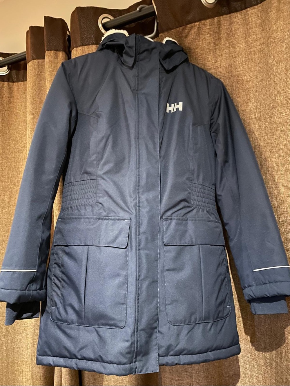 Helly Hansen Navy Kids Hooded Puffer Coat